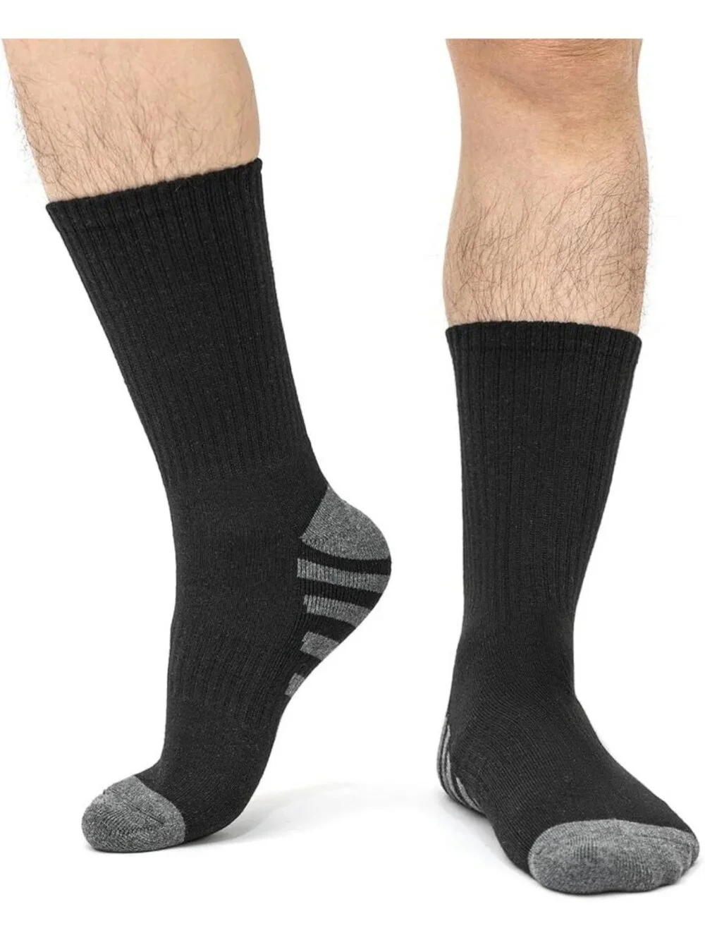 8 Pairs Men's Crew Cushion Socks - Breathable Athletic Running & Workout Socks